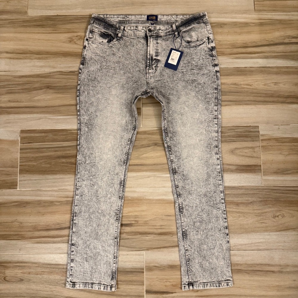 Cavalli‎ Class Mens Grey Acid Wash Slim Straight Denim Jeans Size 40